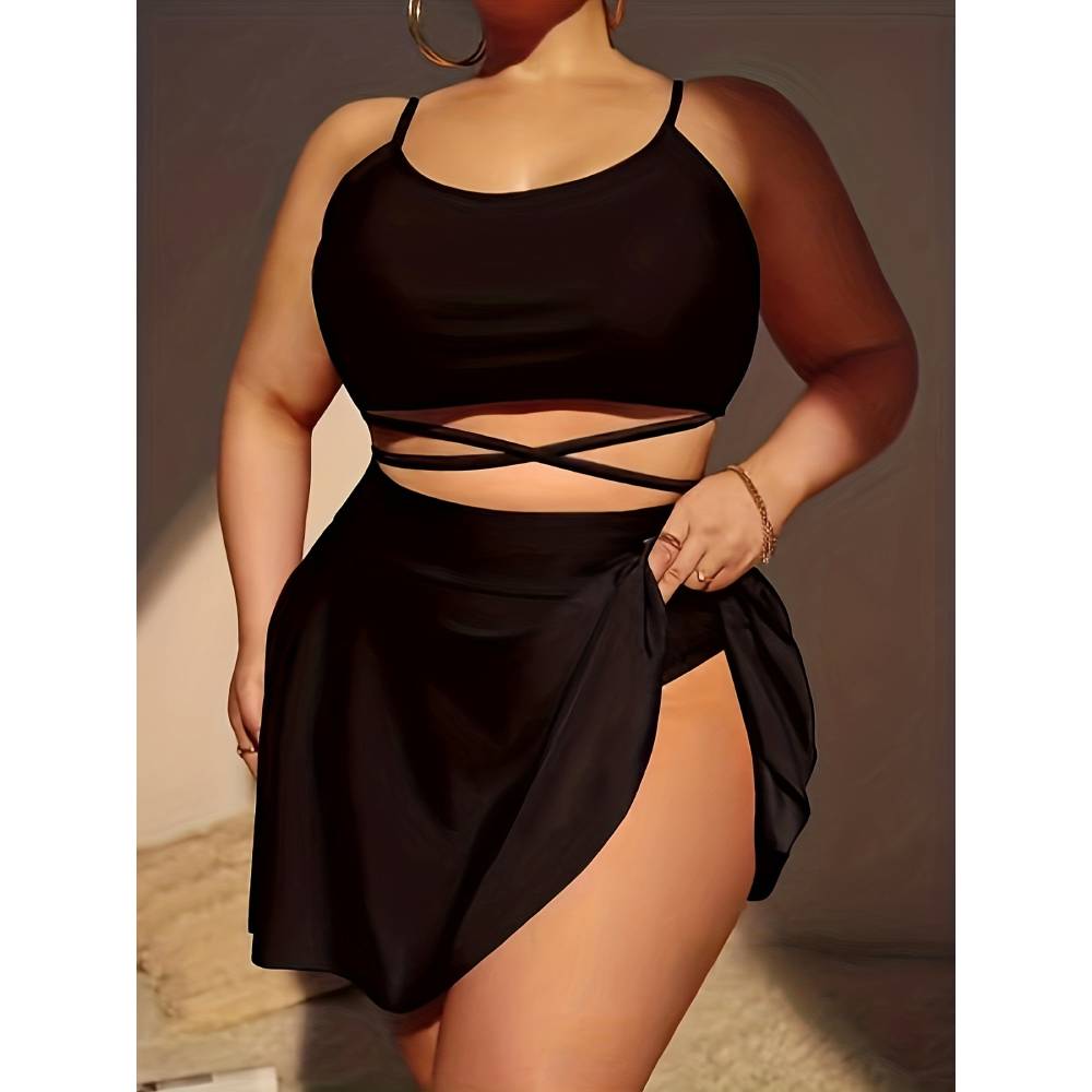 Monochrome Suit Set - Cikini-costume da bagno monocromatico per donna,