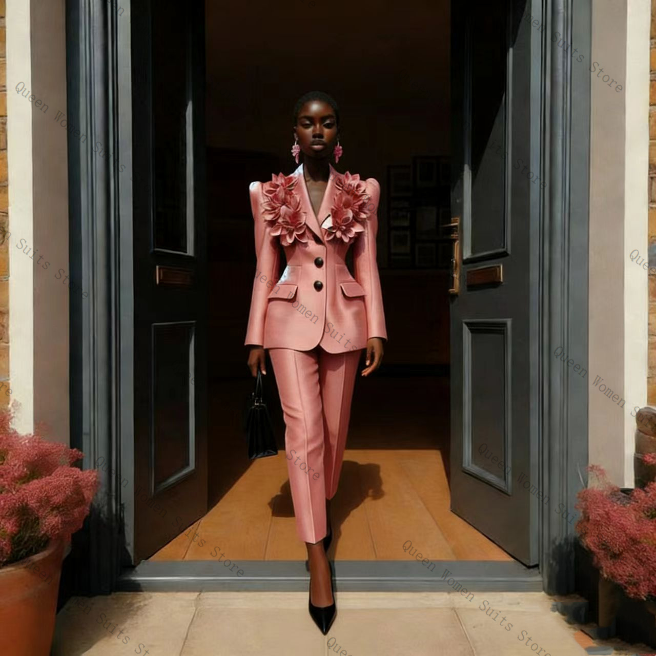 Women Formal Wear Blazer Set - Completo Rosa da Donna 2 Pezzi: