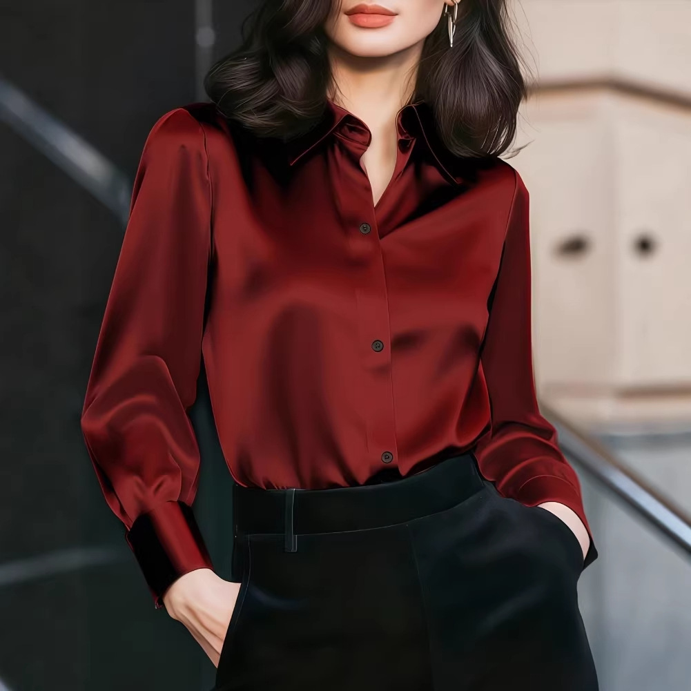 Women Formal Wear Shirts - Camicia da donna in raso con