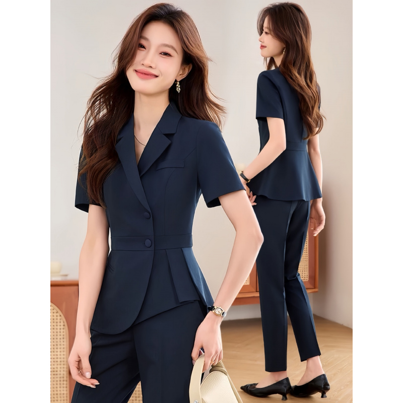 Women Formal Wear Shirts - Completo professionale sottile da donna blu