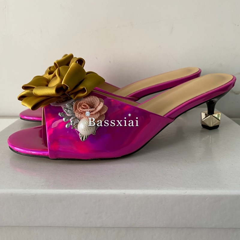 Sandali con fiori fatti a mano - Kitten Heel Women recensione e prezzo
