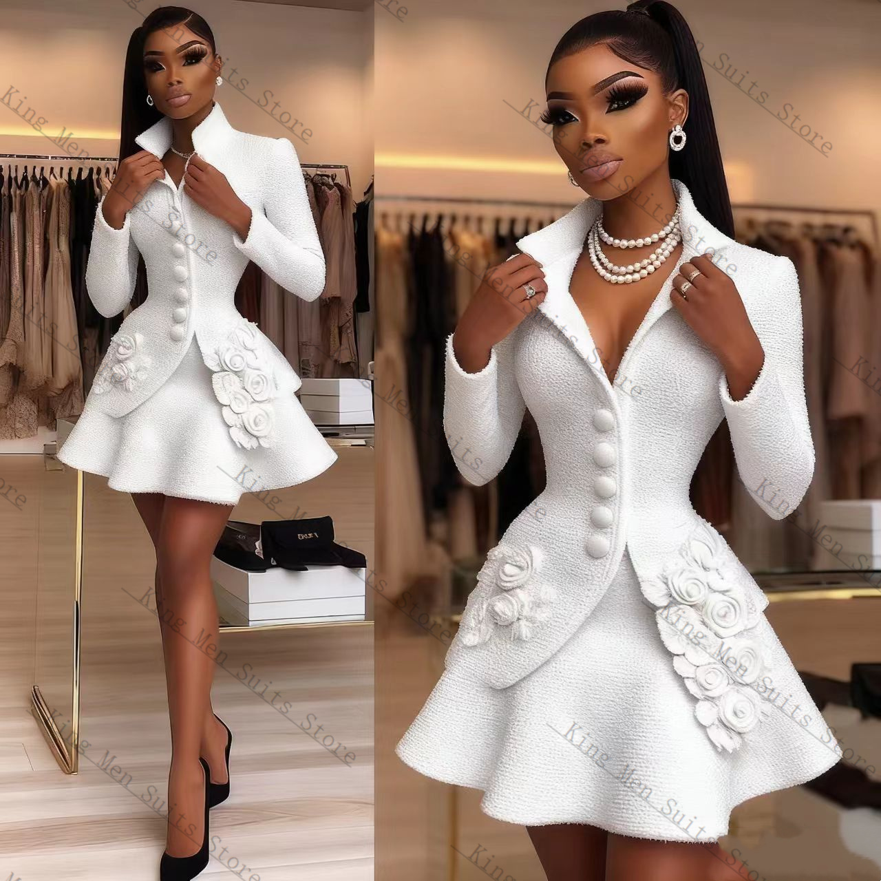 Abito da donna bianco di lusso - Women Formal Wear Blazer Set recensione e prezzo