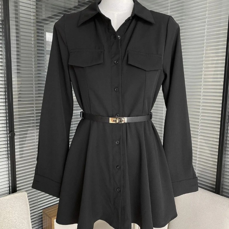 Abito camicia nera da donna Ab - Women Formal Wear Stitching recensione e prezzo
