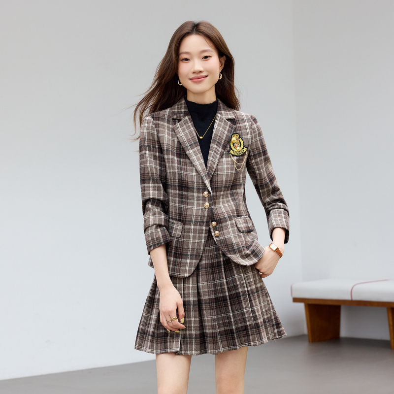 Abito scozzese marrone chiaro  - Women Formal Wear Shirts recensione e prezzo