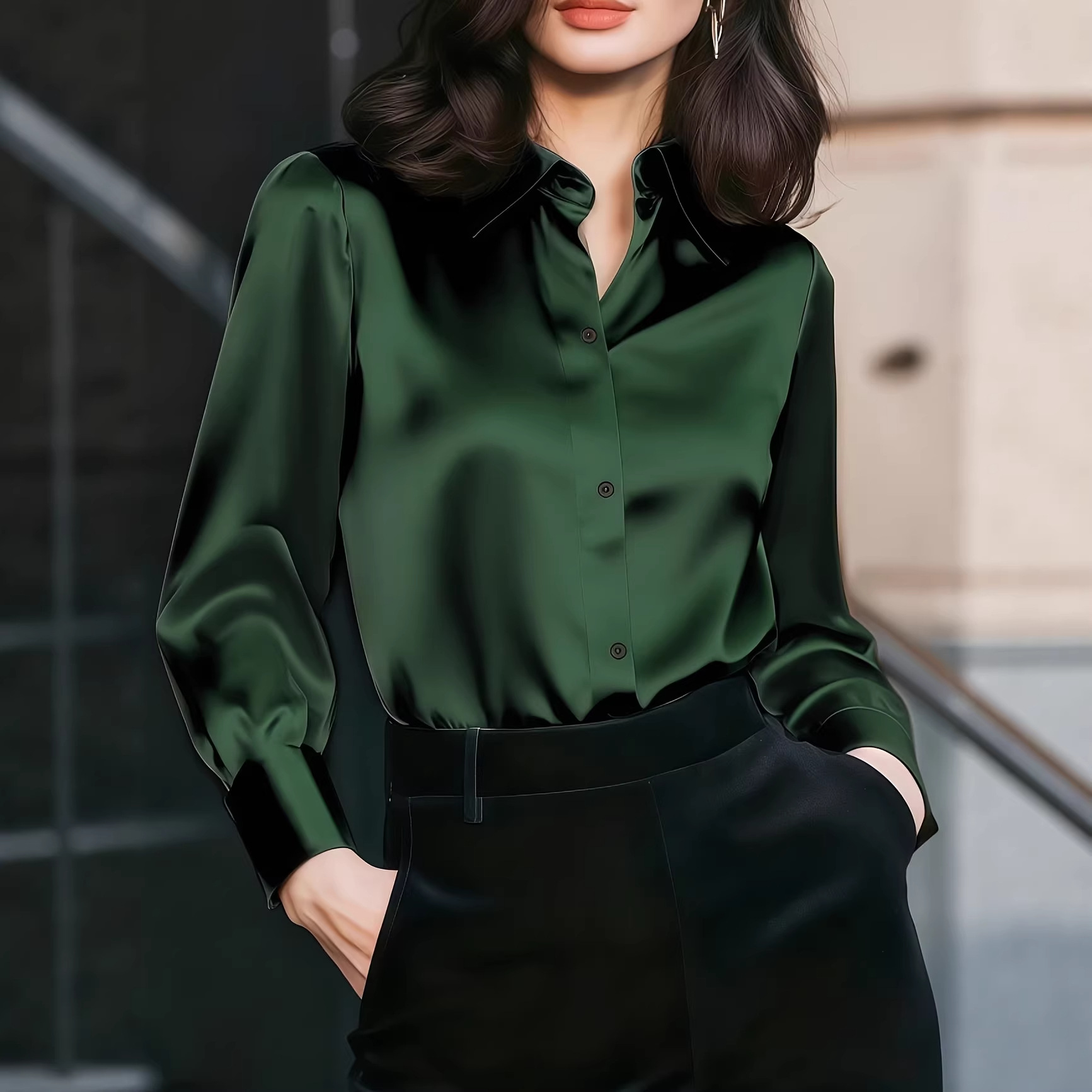 Camicia da donna in raso con c - Women Formal Wear Shirts recensione e prezzo